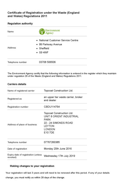 Environment Agency - Waste Carrier Registration