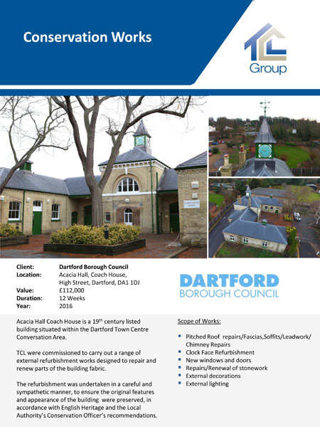 Dartford Borough Council – Acacia Hall Conservation Works