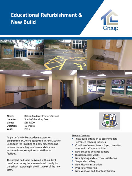 Dilkes Academy Primary School – Educational Refurbishment