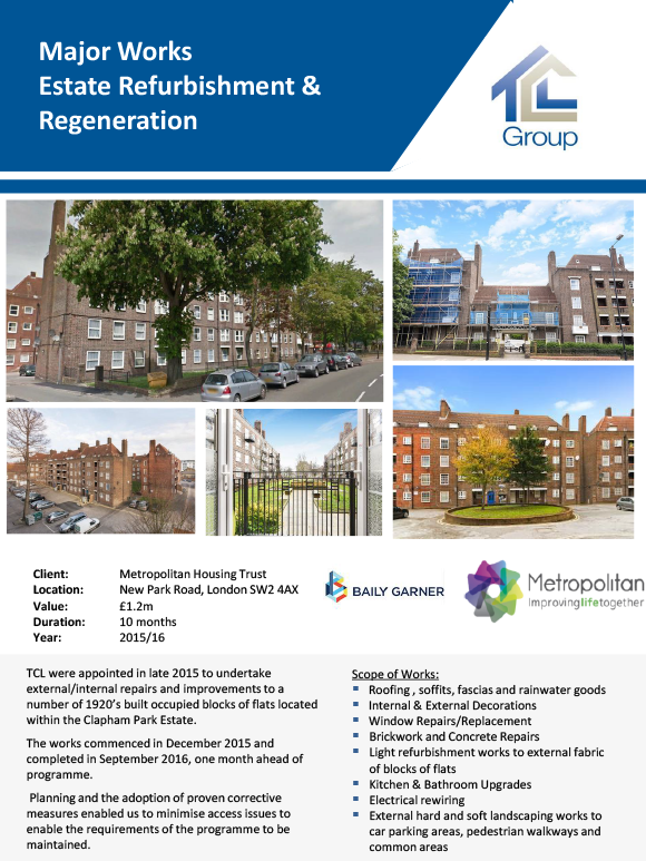 Metropolitan Housing Trust – Clapham Park Estate Refurbishment